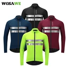 Мужская велосипедная куртка WOSAWE, Зимняя Теплая Флисовая велосипедная куртка для горных велосипедов, водоотталкивающая ветрозащитная Светоотражающая ветровка