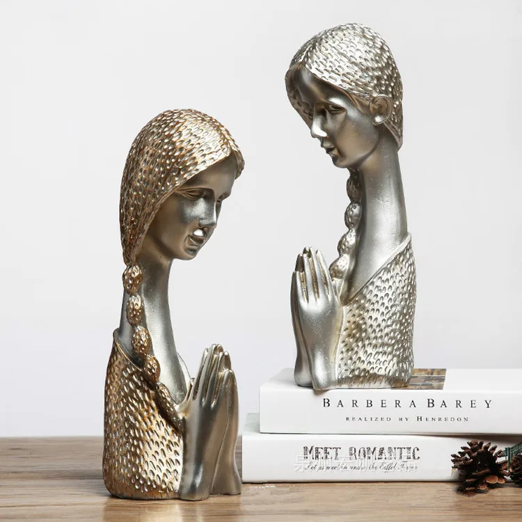 

European Creative Home Accessories Pray Girl Resin Decoration Character Decoration Soft Decoration Furnishing Gift