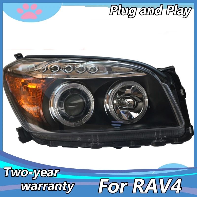 

Car Styling Headlight assembly For Toyota RAV4 2009-2013 For RAV4 LED Angel Eye DRL Q5 bi xenon lens h7 xenon Front light