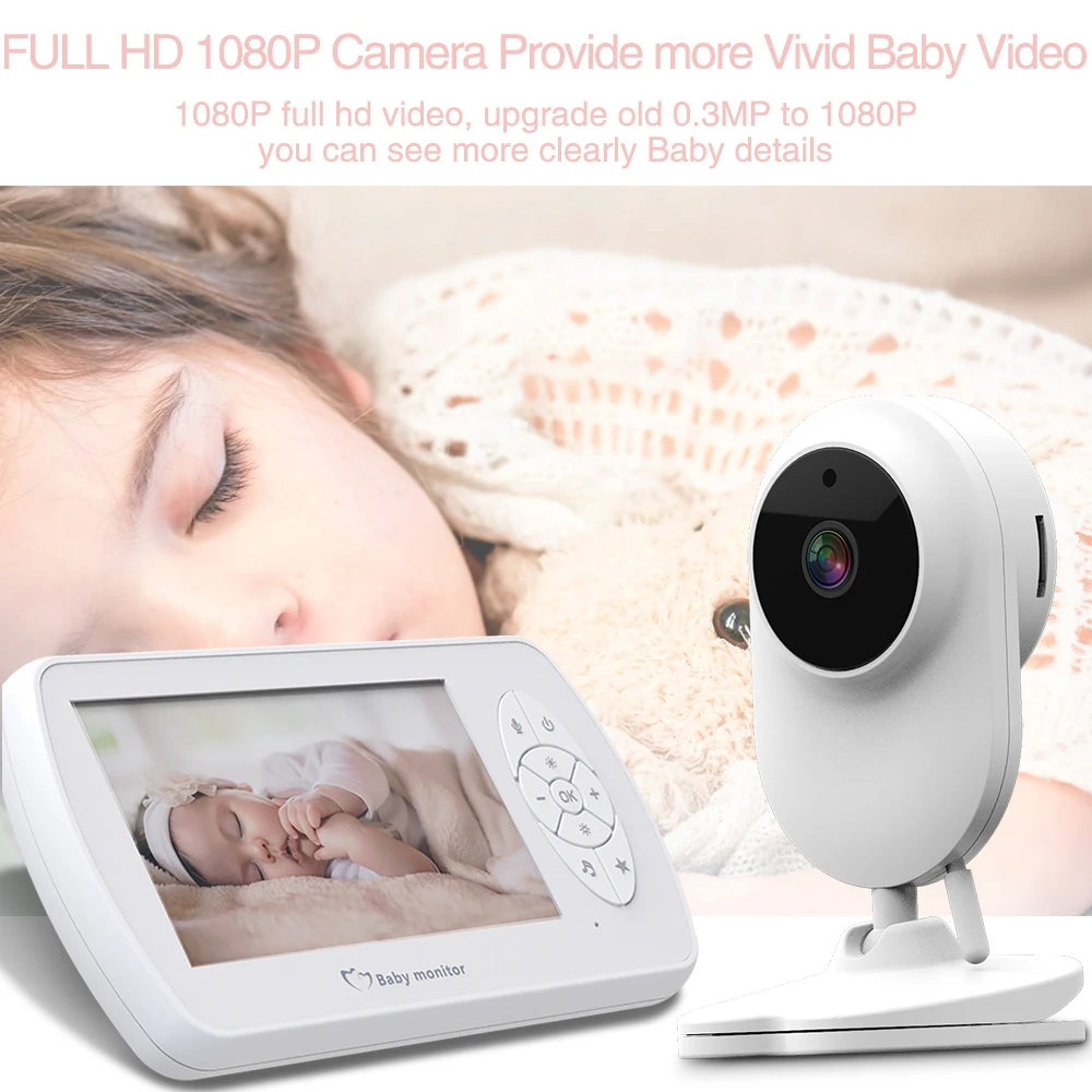 

2022.1080P Electronic Baby Monitor with Surveillance Camera Baby Nanny Camera Mini Babyphone Cameras 4.3'' Video Surveillance