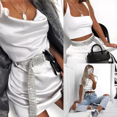 

Shiny Belt Waist Chain Crystal Diamond Waistband Full Rhinestone Luxury Diamante Diamond Fashion Party for Ladies Women