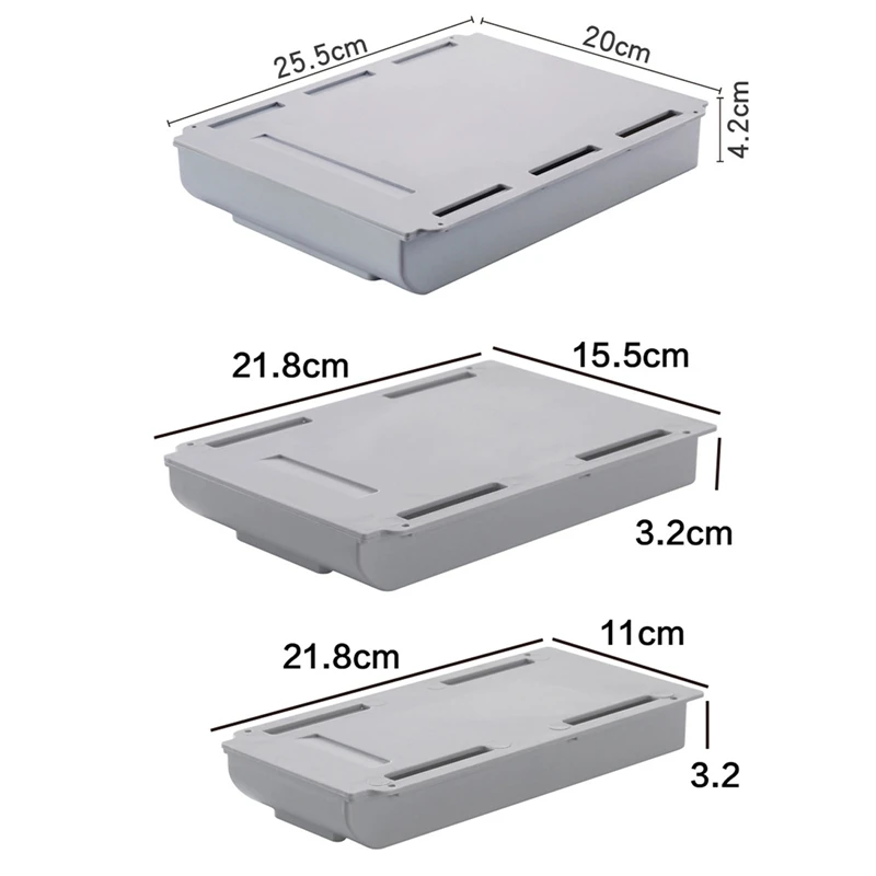 

1Pcs Self Stick Pencil Tray Under Desk Drawer Organizer Table Storage Organizer Boxes Stand Under-drawer Storage Box