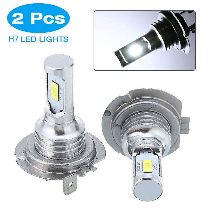 

Mayitr 2pcs Car H7 LED Headlight Replace Hi/Low Bulb Beam White 6000K Canbus Error Free 8000Lm Accessories