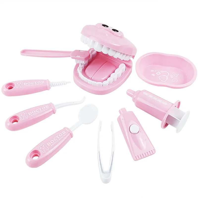 Комплект из 9 предметов детской стоматологической стоматологии и маленького доктора игрушка 