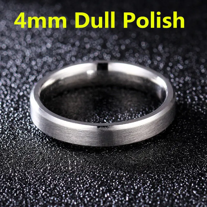 JR2010-4S 4mm 6 мм тускло Полированное серебряное титановое кольцо для мужчин и женщин - Цвет основного камня: JR2010-4S 4mm