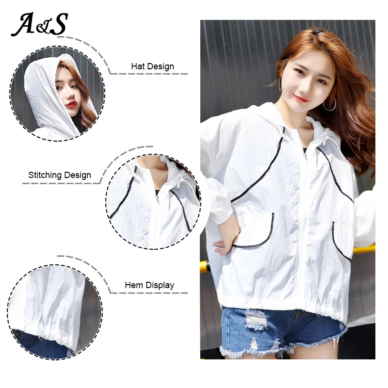 

Anbenser Thin Jacket Female Autumn Casual Oversize Jackets Summer Sunscreen Windbreaker Jacket Sunscreen Clothing Couple Models