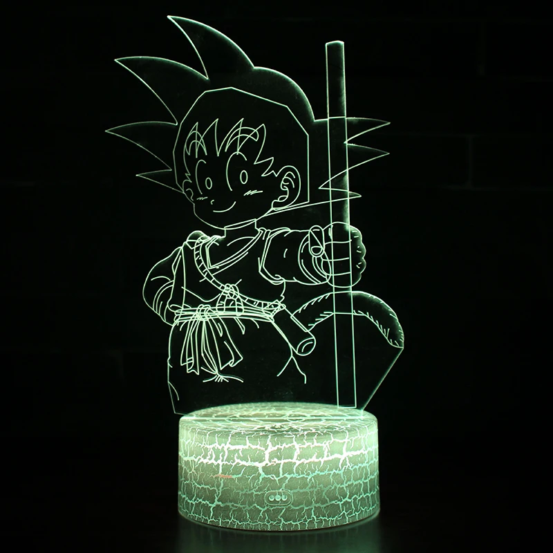 Dragon Ball Супер Saiyan God Goku фигурки 3D иллюзия настольная лампа 7 цветов меняющий ночной