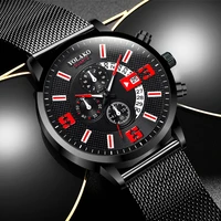 reloj hombre new mens watches luxury stainless steel mesh belt quartz wristwatch men leather calendar minimalist style clock