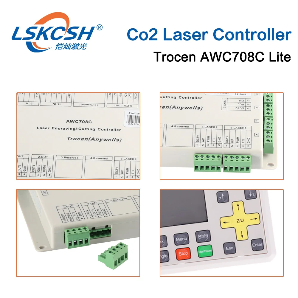 LSKCSH Лидер продаж AWC708C lite Co2 лазерный контроллер Co2 Запчасти для лазерных машин для Co2