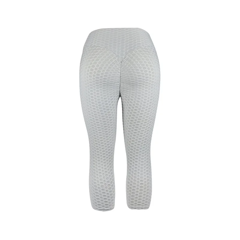 Женские текстурные леггинсы до середины икры спортивные женские штаны с высокой