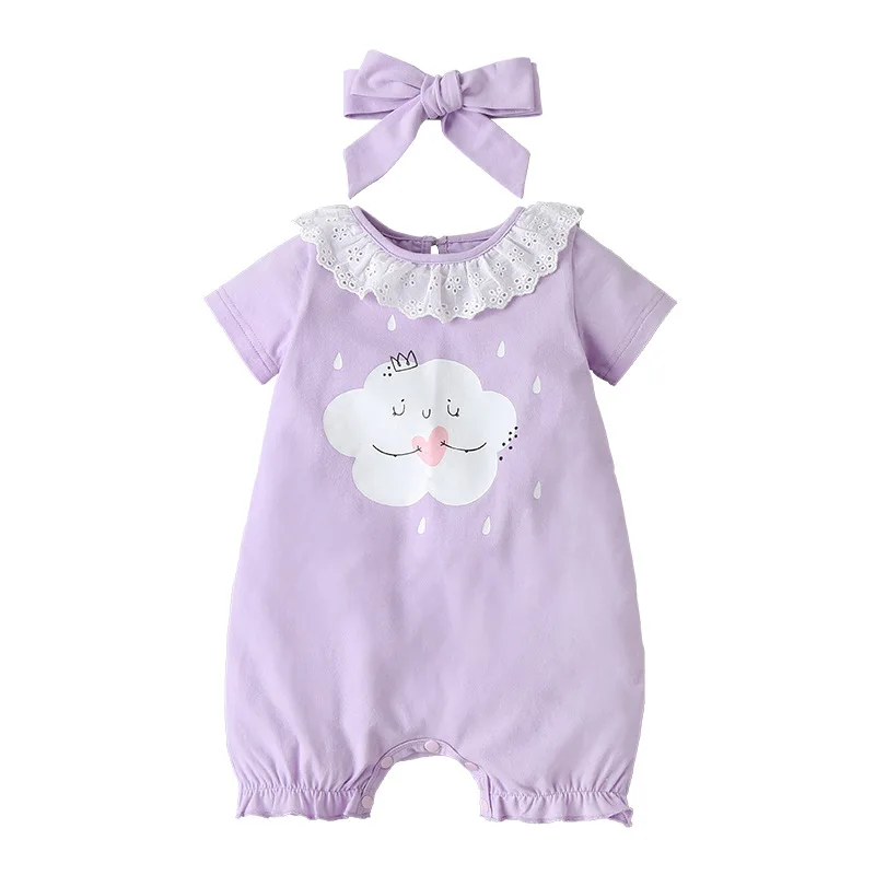 

New 2021 Infant Newborn Baby Boys Girls Romper Summer Short Sleeve Print Cartoon Cute Baby Rompers Clothes Outfits
