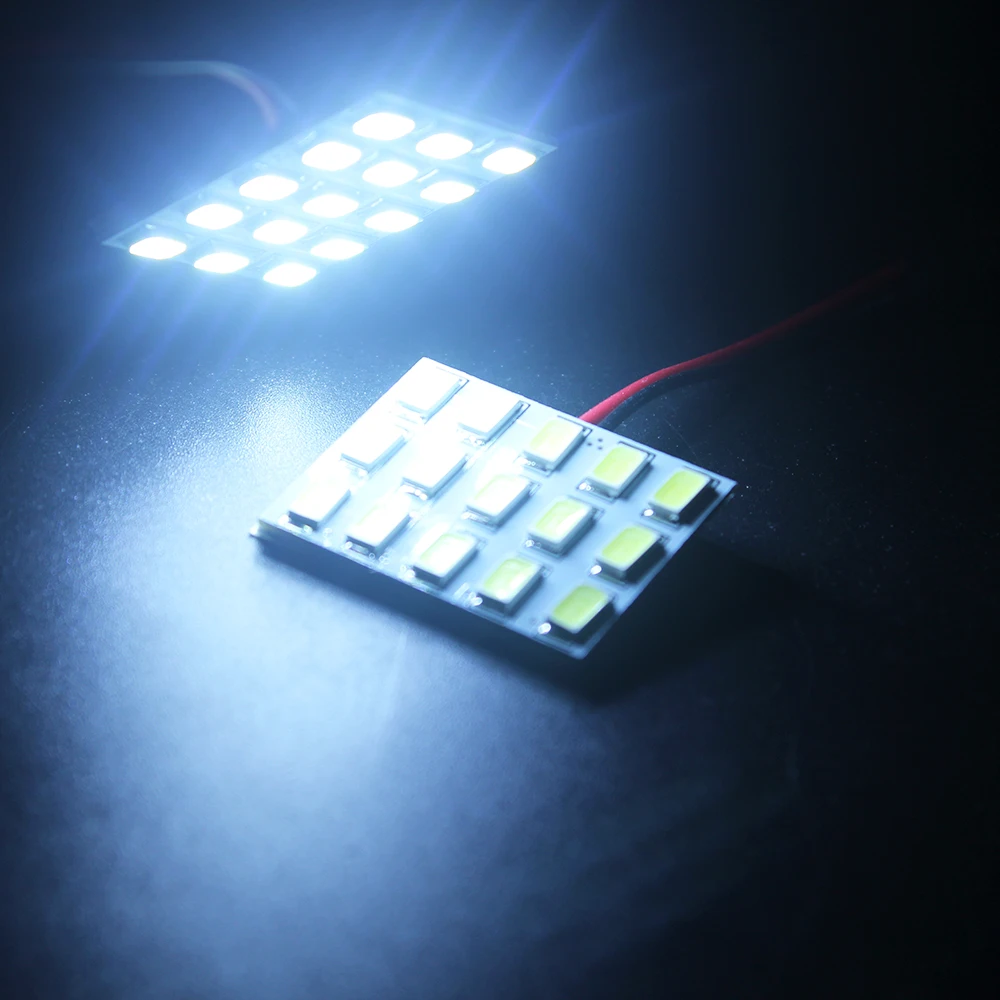 

4pcs 12V DC LED Panel Light 5730 15 SMD LED With T10 Festoon Adapters Reading Light Panel Lights 6000k 8000k Super White Color