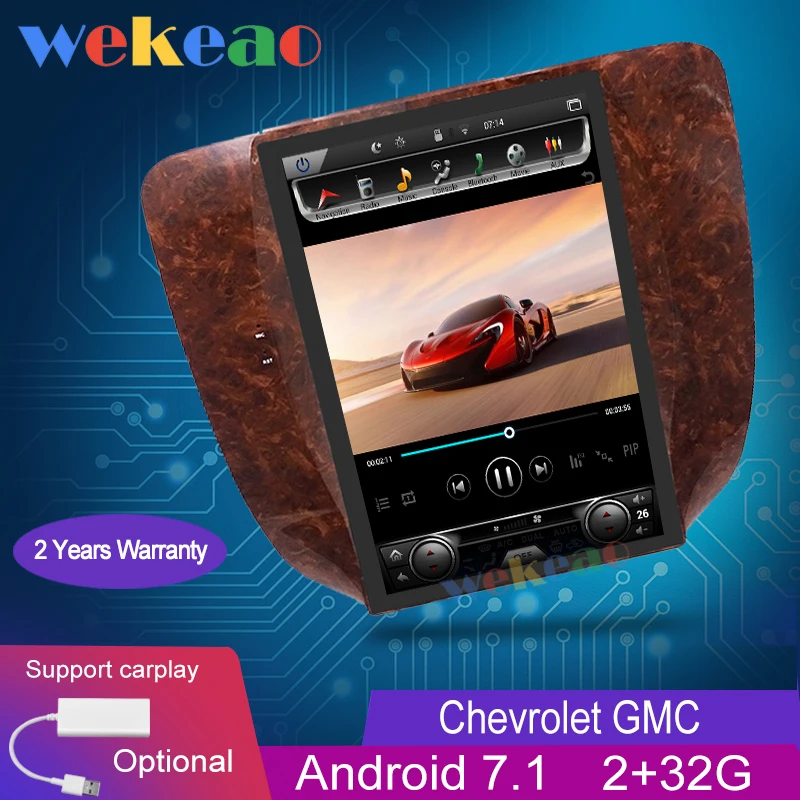 Wekeao вертикальный экран Tesla Style 12 1 'ɺndroid 9 0 автомобильный Dvd мультимедийный