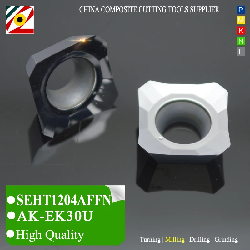 

EDGEV CNC Carbide Inserts SEHT1204AFFN AK SEHT Milling Cutter Face Mill Cutting Tool Machining N Aluminum
