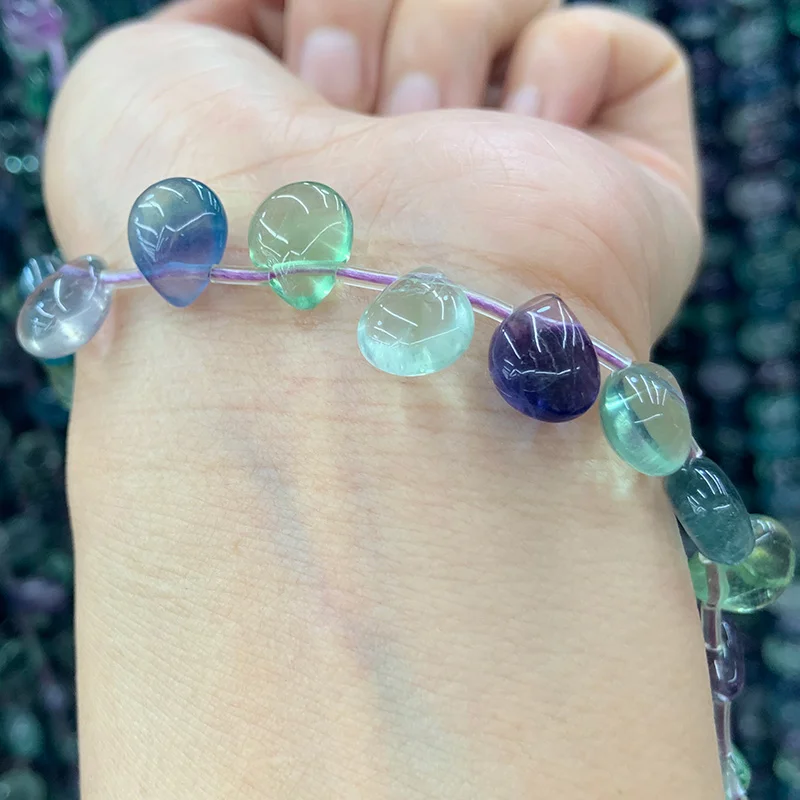 Натуральные бусины из флюорита, 15-дюймовые, для создания украшений: женских ожерелий, сережек и кулонов; подарок на день рождения.