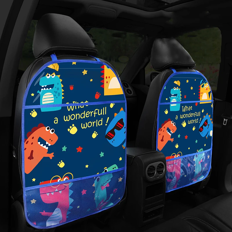 

Cartoon Styling PVC Auto Back Seat Organizer Kind Child/Baby Antifouling Kicking Matten Tablet Stand Universal Protective cover