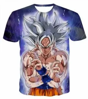 Детская футболка с 3D принтом Жемчуг дракона Супер сайян черная для мальчиков и