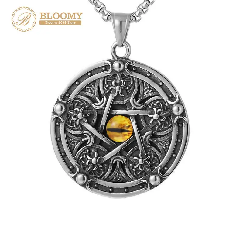 Мужское ожерелье с пентаграммой и дьявольским глазом в стиле хип хоп уличное