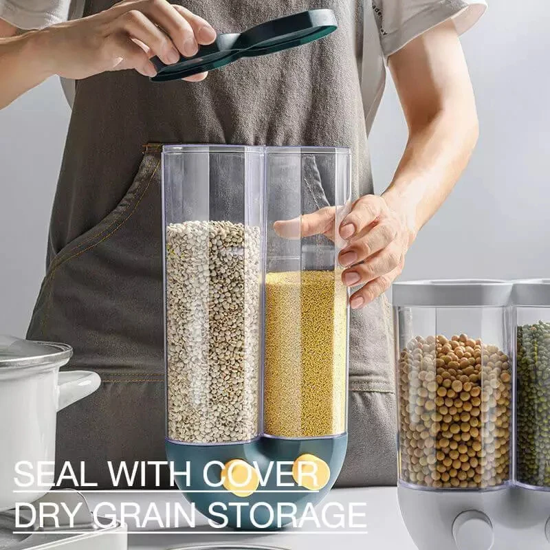 

Push-type Wall-mounted Cereals Storage Tank Kitchen Waterproof Sealed Tank Grains Dispenser Tank Home Accessories
