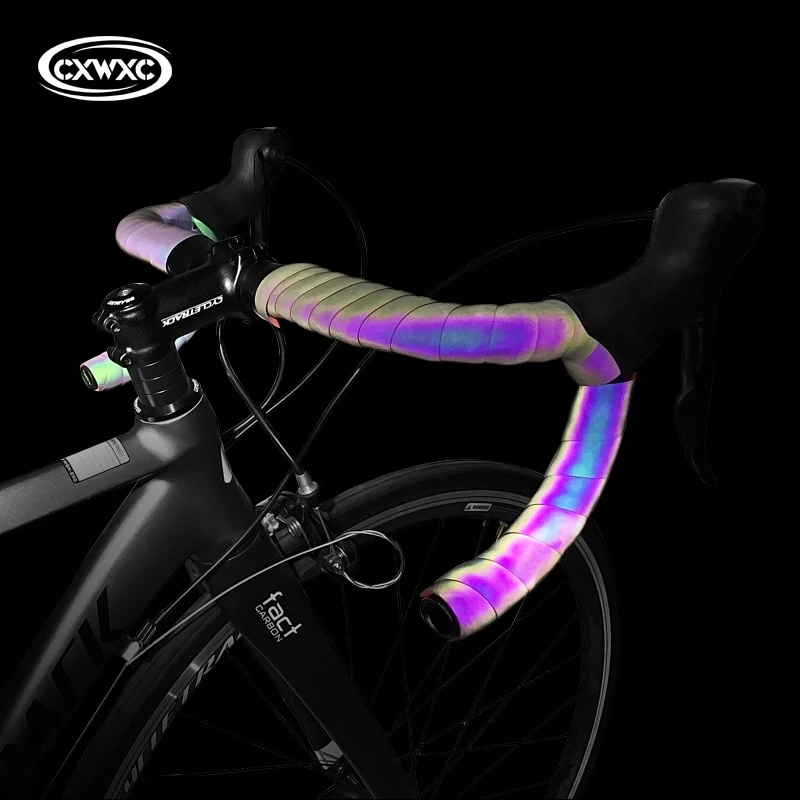 

Bicycle Handlebar Tape Light Reflective Bike Bar Tape Road Bike Tape Wrap Pu Leather Cycling Handlebar Tapes Bicycle Accessories
