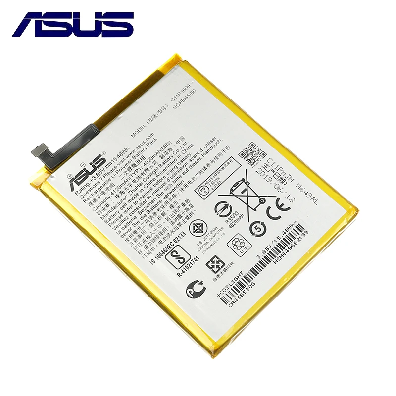 Оригинальный высококапацитивный аккумулятор ASUS C11P1609 для Zenfone 3 max 5.5" ZC553KL X00DDA 4 5.2" ZC520KL X00HD 4020 мАч.