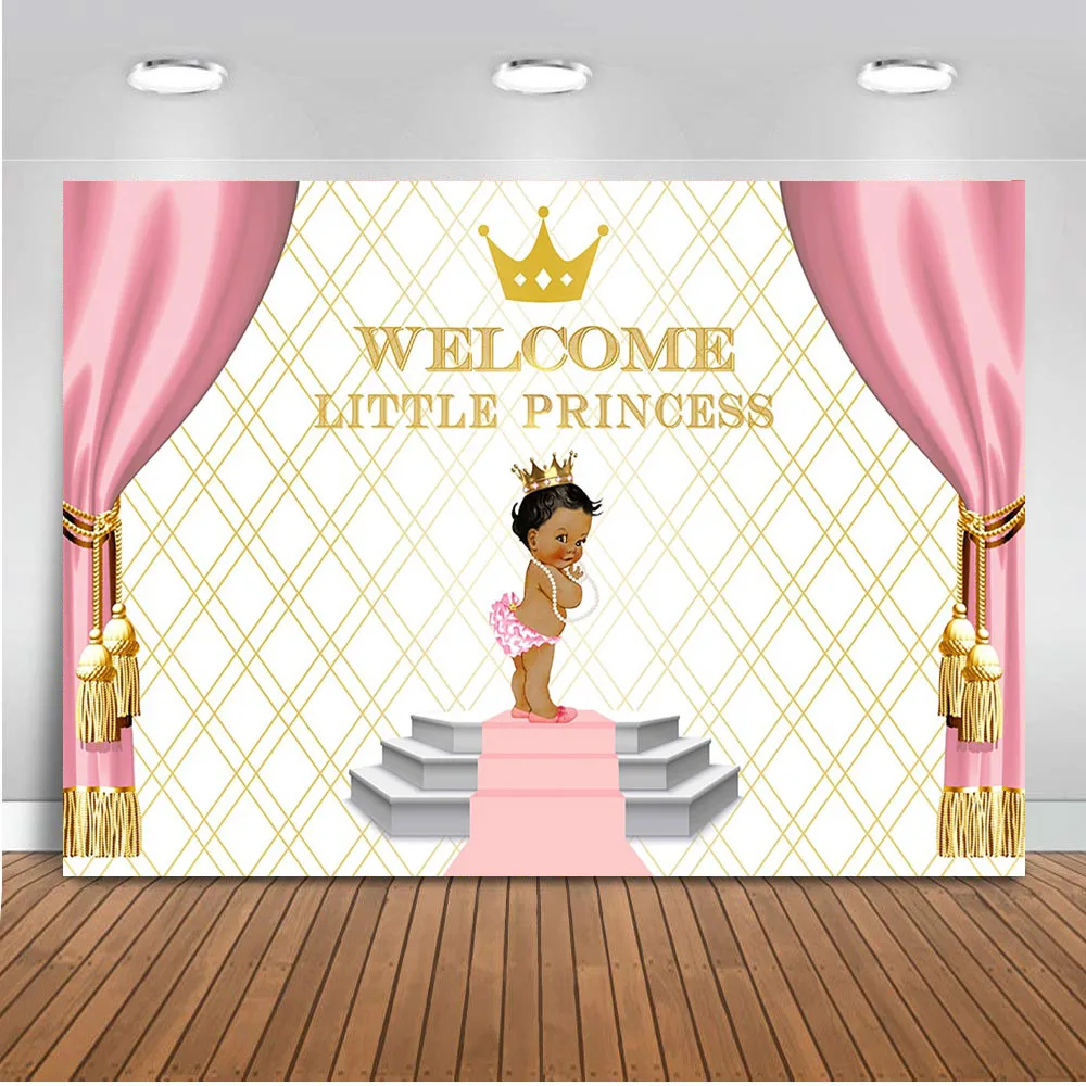 Neoback добро пожаловать принцесса фон для фотографии розовый занавес фотостудии