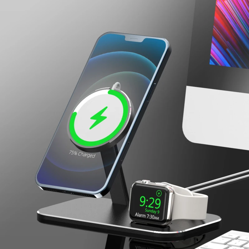 2 в 1 магнитные беспроводные держатели-подставки для Iphone 12 | Мобильные телефоны и