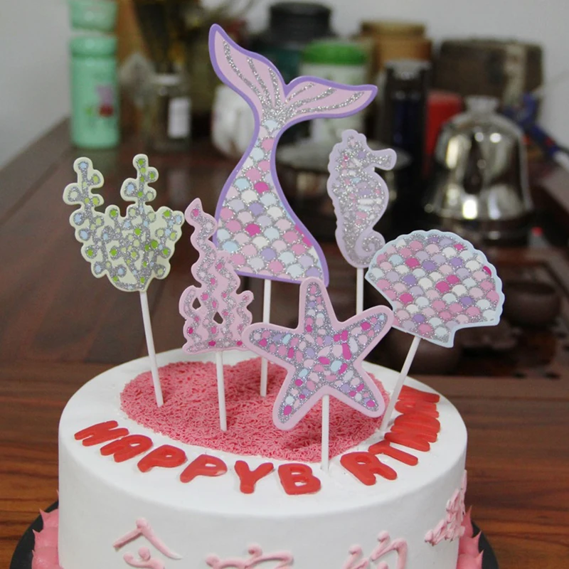 Счастливый топперы для торта на день рождения морские звезды кекс фигурки жениха