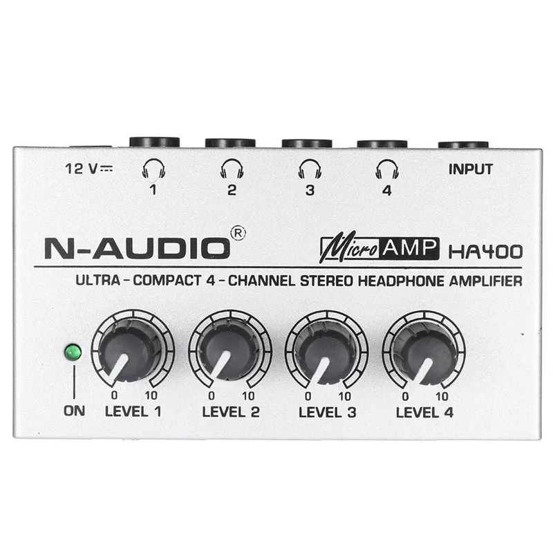 HA400 4 канала усилитель для наушников мини аудио стерео наушники с адаптером