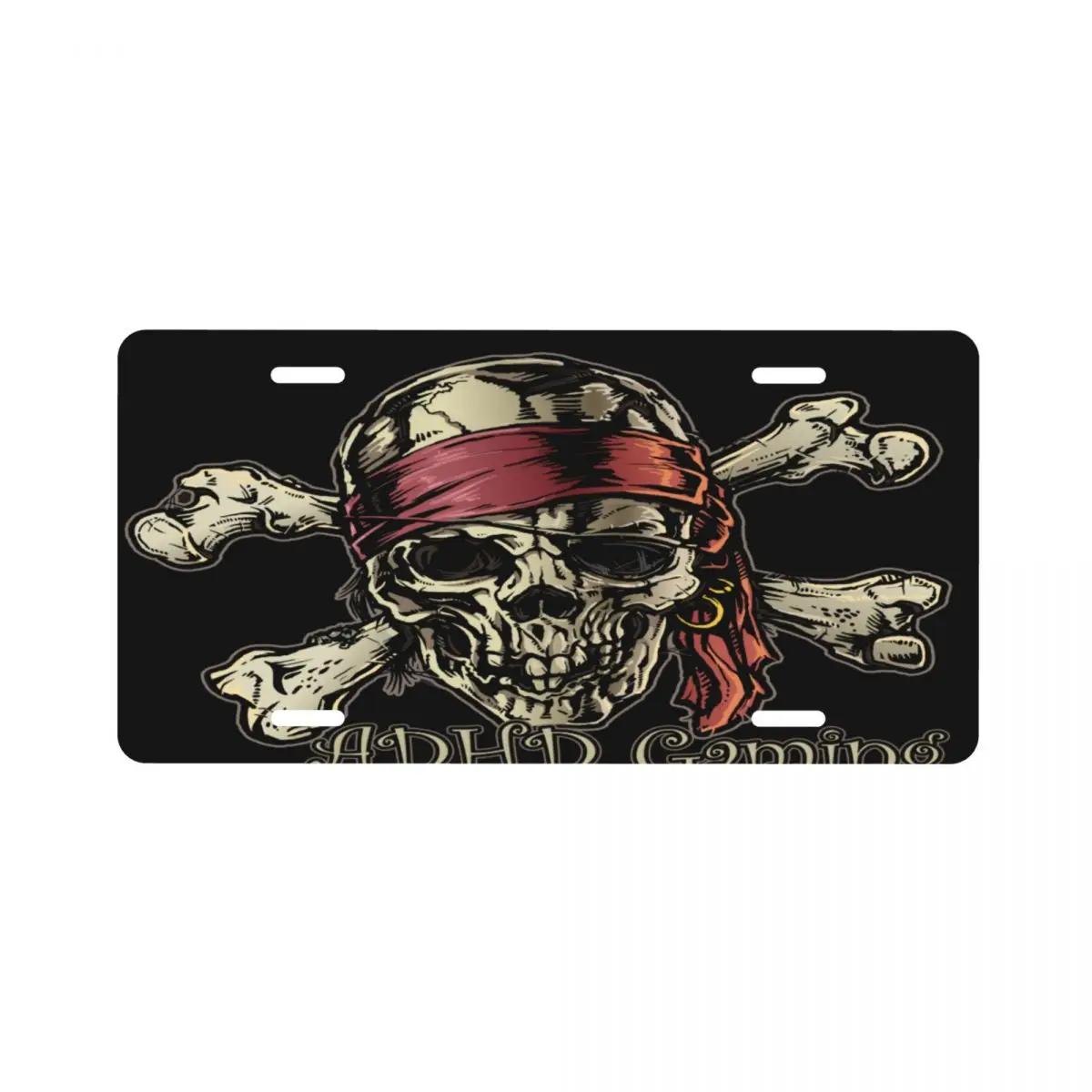 

Broken Skull Pattern 6inX12in Metal car license plate decoration