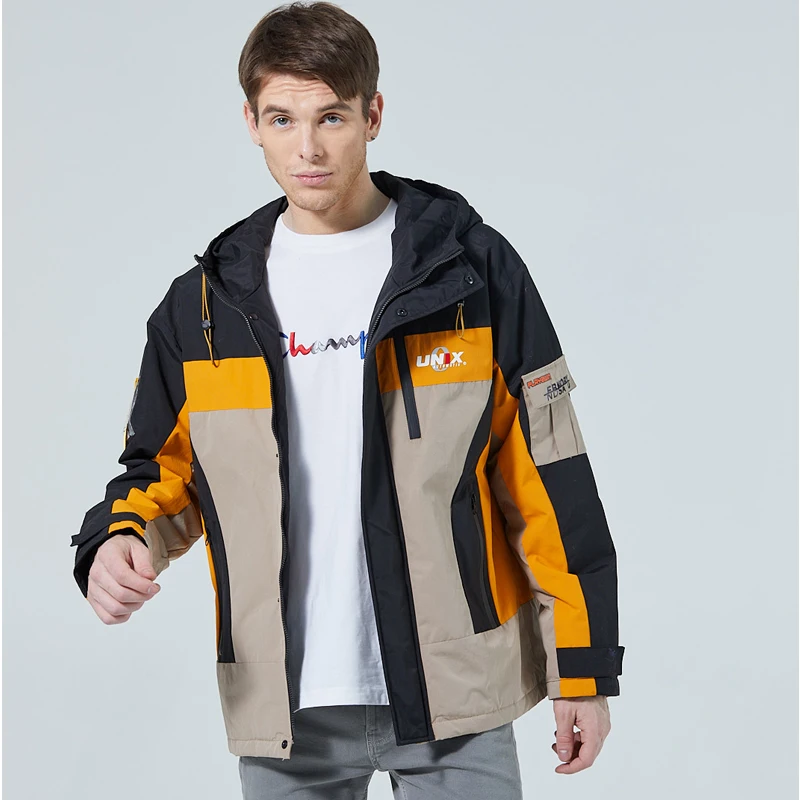 

Men's jacket 2021 spring new fashion stitching leisure jacket men sports jacket