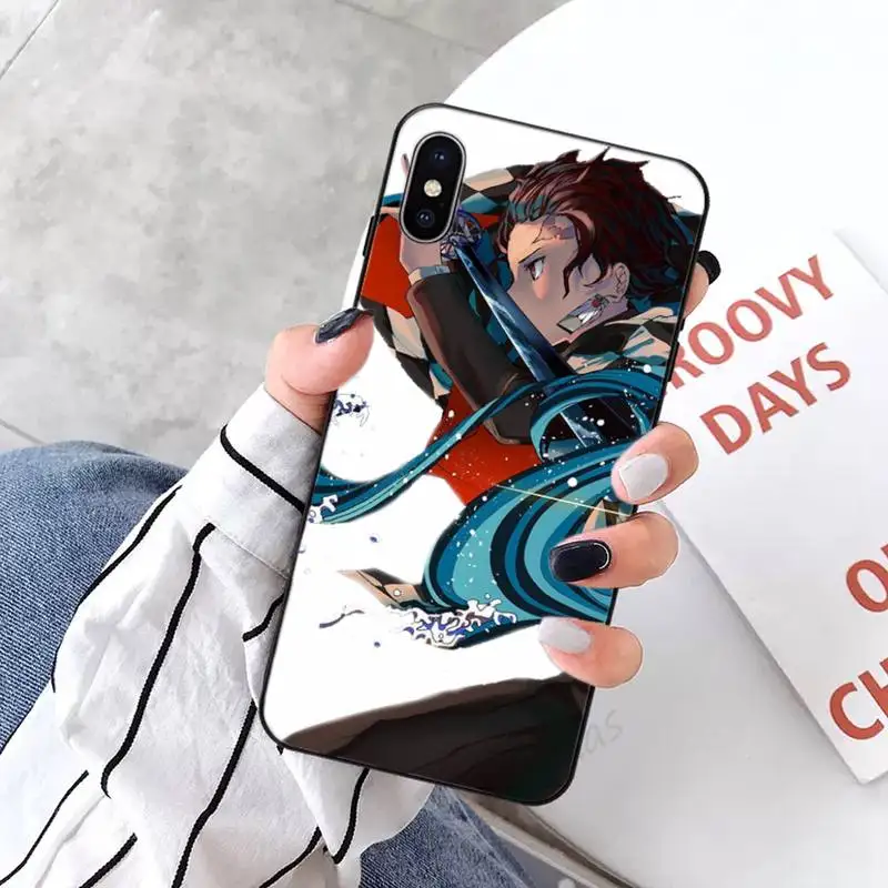 

Demon Slayer anime cool Phone Case Candy Color for iPhone 6 7 8 11 12 s mini pro X XS XR MAX Plus