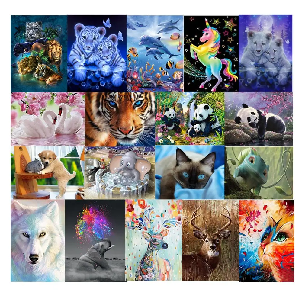 Алмазная вышивка серии животных 5D алмазная живопись сделай сам круглые алмазные