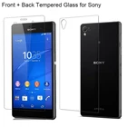 2 шт.лот 9H переднее + заднее закаленное стекло для Sony Xperia Z3 Compact Z Z1 Z2 Z4 Z5 Premium Противоударная защита экрана для M4 M5