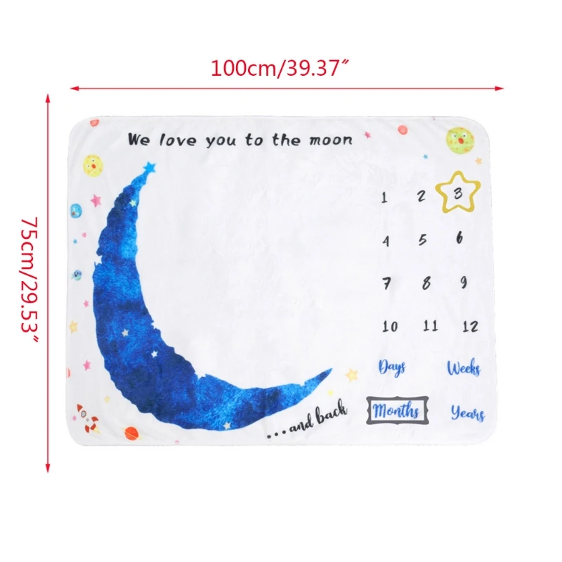 

1 Set Baby Monthly Record Growth Milestone Blanket Newborn Photography Props Accessories Creative Background Cloth