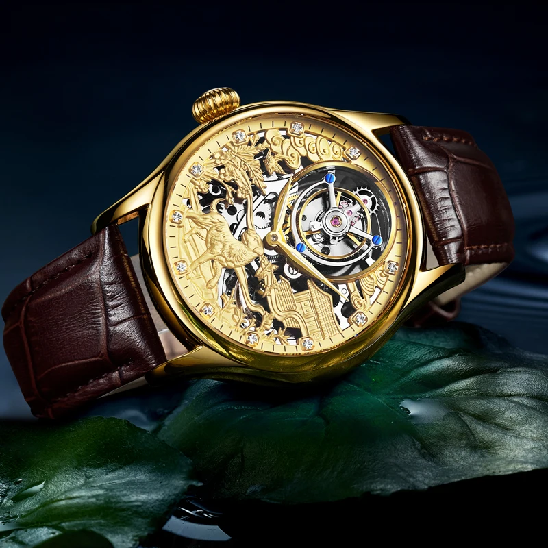 Kopeck, мужские часы, Tourbillon, скелет, механические часы, Сапфировая кожа,, Роскошные,, бренд, собака, Relogio Masculino