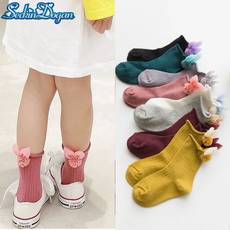 

SeckinDogan Kids Girl Socks Fashion Cute Lace Accessories Cotton Baby Girl Socks Rabbit Shape Striped Children Girl Sokken