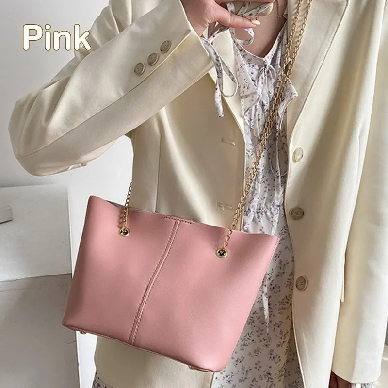 

Hot Sale Large Women's Bag Large Capacity Shoulder Bags High Quality PU Leather Shoulder Bags Ladies Wild Bags Sac A Main Femme