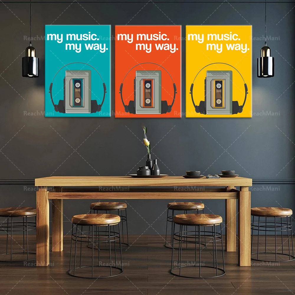 

Retro music poster, tape retro wall art, music wall art print decorative canvas poster print