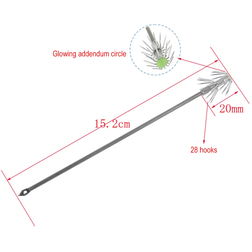 

Stainless Steel Double Layers Hook Squid Cuttlefish Octopus Fishing Jigs Hook Outdoor Portable Easy Fishing Carrying