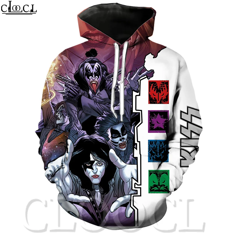 Модная Толстовка HX с 3D принтом рок-певицы KISS Band мужской женский спортивный костюм