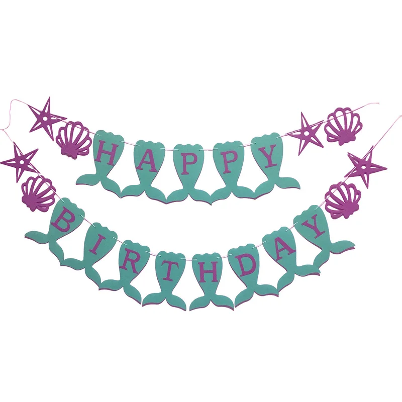 1 комплект гирлянда на день рождения вечерние летние баннеры в виде русалки флаги