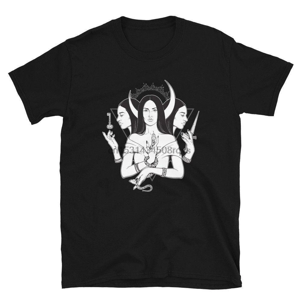 Футболка унисекс с рисунком тройной лунной богини Геката Ритуальная мифология