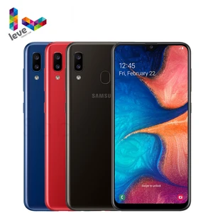 unlocked samsung galaxy a20 a205u a205fds mobile phone 1sim2sim 6 4 3gb ram octa core 2cameras 13mp 4g lte android smartphone free global shipping