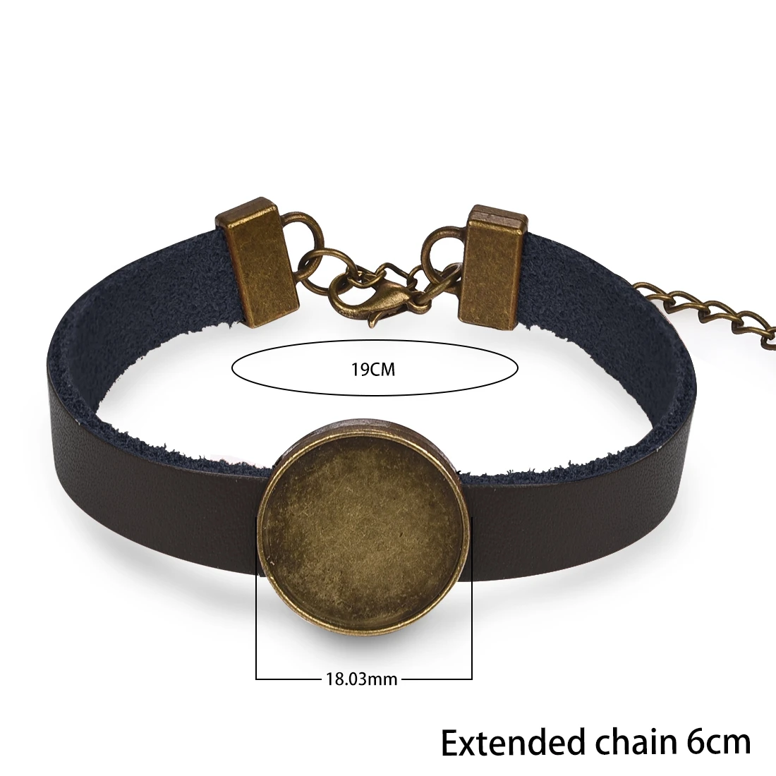 Основание для кожаного браслета 18 мм 5 шт. круглый кабошон браслет пустая черная
