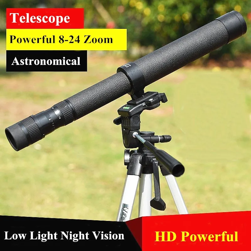 Telescope Monocular Night Vision Waterproof Military HD 8-24 Times Zoom New Binocular for Watching Bird Hunting Hiking Camping