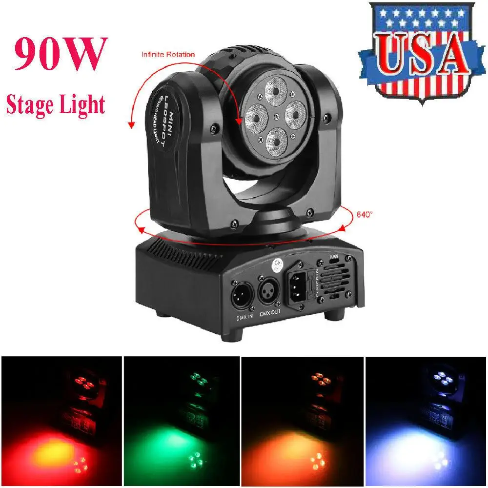 90 Вт RGBW сценический светильник светодиодный эффект движущаяся голова s DMX Диско DJ
