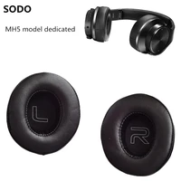 1 pair ear pads replacement protein leather ear cushion cover earmuffs for sodo mh5 wireless bass bluetooth headphones
