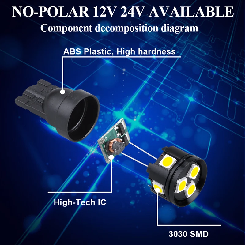 T10 led W5W лампа для автомобиля DRL 3030SMD 194 168 габаритные огни чтения интерьера авто