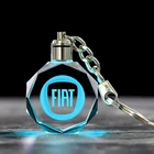 Креативный хрустальный стеклянный многоцветный светильник, брелок, подвеска для знака fiat, стайлинга автомобилей, аксессуары для бизнеса цепочка для ключей в подарок